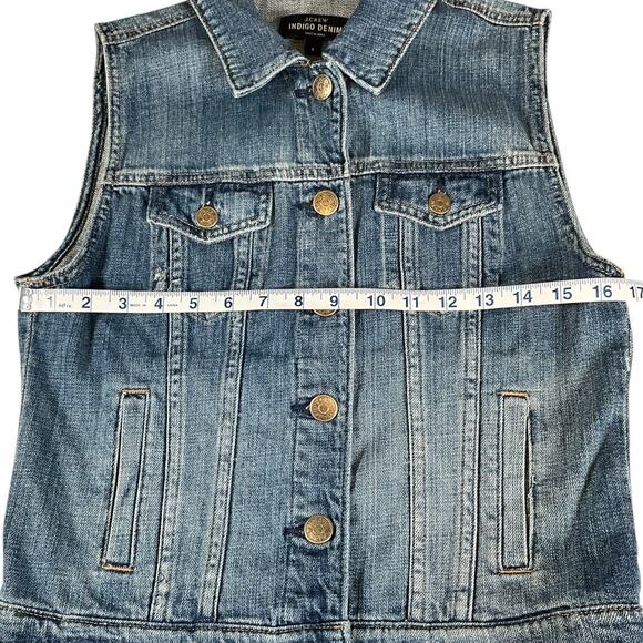 J.Crew Indigo Denim Vest Size S | Button Front Classic Jean Style Excellent - Picture 5 of 11